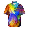 thumbnail image 1 of Jewelreauty Men Button Up Beach Shirts Casual Short Sleeve Tie Dye Summer Tops Plus Size Loose Blouses Tee (L, Yellow-B), 1 of 3