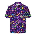 thumbnail image 1 of Jewelreauty Men Button Up Beach Shirts Casual Short Sleeve Tie Dye Summer Tops Plus Size Loose Blouses Tee (XL, Purple), 1 of 3