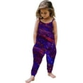 thumbnail image 1 of Jewelreauty Toddler Baby Girl One Piece Jumpsuits Sleeveless Strap Galaxy Rompers Summer Outfits with Pockets (4-5 Years, Red), 1 of 5