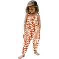 thumbnail image 1 of Jewelreauty Toddler Girl Cute One Piece Jumpsuit Sleeveless Strap Tie Dye Rompers Summer Outfits with Pockets (5-6 Years, B Orange), 1 of 5