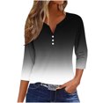 thumbnail image 1 of Jewelreauty Tunic Tops for Women Elbow Length Notch Neck Casual Button Blouses Summer Casual Tees, 1 of 5