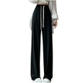 thumbnail image 1 of Jewelreauty Wide Leg Pants for Women Drawstring High Waisted Stretchy Casual Loose Long Trousers 2025, 1 of 4