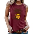 thumbnail image 1 of Jewelreauty Women Casual High Neck Tank Tops Summer Sleeveless Graphic Tunic Tee Workout Gym Blouses (2XL, Wine), 1 of 5
