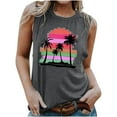 thumbnail image 1 of Jewelreauty Women Casual High Neck Tank Tops Summer Sleeveless Graphic Tunic Tee Workout Gym Blouses (S, Dark Gray), 1 of 5