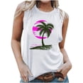 thumbnail image 1 of Jewelreauty Women Casual High Neck Tank Tops Summer Sleeveless Graphic Tunic Tee Workout Gym Blouses (S, White), 1 of 5