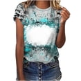 thumbnail image 1 of Jewelreauty Women Casual Tie-Dye Short Sleeve Shirts Round Neck Leopard Print Tops Summer Trendy Tunic Tee (M, Gray), 1 of 4