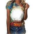 thumbnail image 1 of Jewelreauty Women Casual Tie-Dye Short Sleeve Shirts Round Neck Leopard Print Tops Summer Trendy Tunic Tee (S, Khaki), 1 of 4