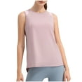 thumbnail image 1 of Jewelreauty Women Casual Yoga Tank Tops Summer Crew Neck Sleeveless Workout Gym Blouses Solid Athletic Tee (M, Pink), 1 of 5