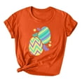 thumbnail image 1 of Jewelreauty Women Easter Short Sleeve Round Neck Shirts Casual Cute Print Tee Summer Lightweight Pullover Tops (2XL, C Orange), 1 of 3