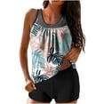 thumbnail image 1 of Jewelreauty Women Floral Tankini Swimsuit Two Piece Bathing Suits Modest Tankini Tops with Boy Shorts Summer (M, Pink), 1 of 6