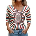 thumbnail image 1 of Jewelreauty Women Long Sleeve V Neck Shirts Plaid Retro Print Casual Tunic Tops Summer Going Out Blouses (XL, Multicolor), 1 of 3