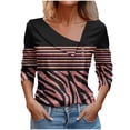 thumbnail image 1 of Jewelreauty Women Long Sleeve V Neck Shirts Printed Pullover Casual Button Cozy Tops Lightweight Outdoor Blouses (M, Rose Gold), 1 of 5