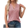 thumbnail image 1 of Jewelreauty Women Tank Tops Casual V Neck Sleeveless Summer Going Out Tunic Tees Loose Trendy Shirts 2024 (M, Pink), 1 of 9