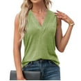 thumbnail image 1 of Jewelreauty Women Tank Tops Casual V Neck Sleeveless Summer Going Out Tunic Tees Loose Trendy Shirts 2025 (2XL, Green), 1 of 9