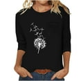 thumbnail image 1 of Jewelreauty Women Tunic Tops Elbow Length Round Neck Floral T-Shirts Summer Casual Basic Tee, 1 of 5