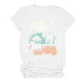 thumbnail image 1 of Jewelreauty Women's Casual Shirts Summer Crewneck Short Sleeve Graphic Tunic Tops Loose T-Shirt Blouses 2025 (L, White), 1 of 3