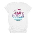 thumbnail image 1 of Jewelreauty Women's Casual Shirts Summer Crewneck Short Sleeve Graphic Tunic Tops Loose T-Shirt Blouses 2025 (XL, White), 1 of 3