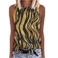 thumbnail image 1 of Jewelreauty Womens Summer High Neck Tank Tops Casual Leopard Print Tunic Shirts Loose Sleeveless Blouses Tee (XL, Gold), 1 of 4