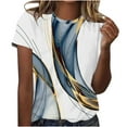 thumbnail image 1 of Jewelreauty Womens Summer Tops Casual Short Sleeve Crewneck Graphic T-Shirts Loose Tunic Tee Blouses 2025 (L, White), 1 of 7