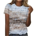 thumbnail image 1 of Jewelreauty Womens Summer Tops Casual Short Sleeve Crewneck Print T-Shirts Loose Tunic Tee Blouses 2025 (M, Light Blue), 1 of 4