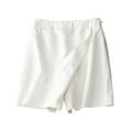 thumbnail image 1 of Jewelreauty Womens Wrap Skort Shorts High Waisted Casual Solid Color Cotton Linen Shorts, 1 of 6
