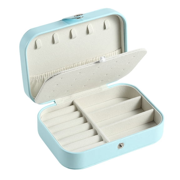 Jewelries Storage Case PU Leather Jewelry Box Organizer for Necklace Earring Rings Bracelet Ear Studs Watch Lipsticks