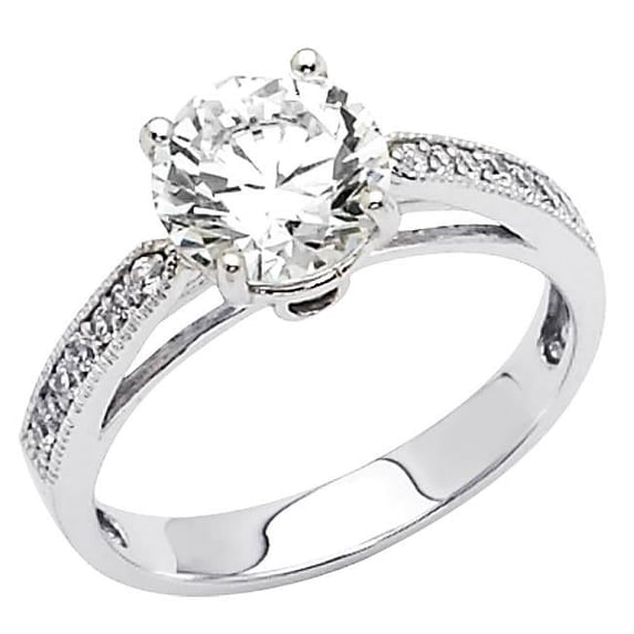 Jewelry 14k White Gold 1 1/10ct TGW Round-cut Diamonette Engagement Ring