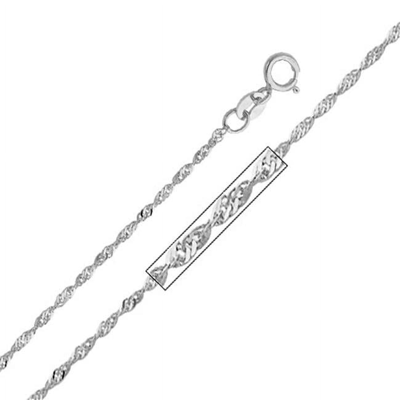 Jewelry 14k White Gold 1.2mm Singapore Chain Necklace (16 inch
