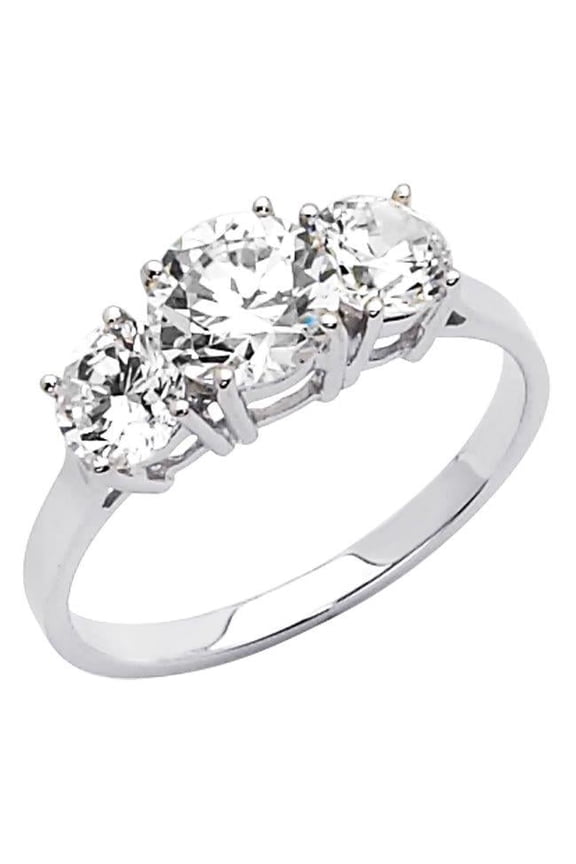 Jewelry 14k White Gold 1 3/4ct TGW Round-cut Diamonette Engagement Ring