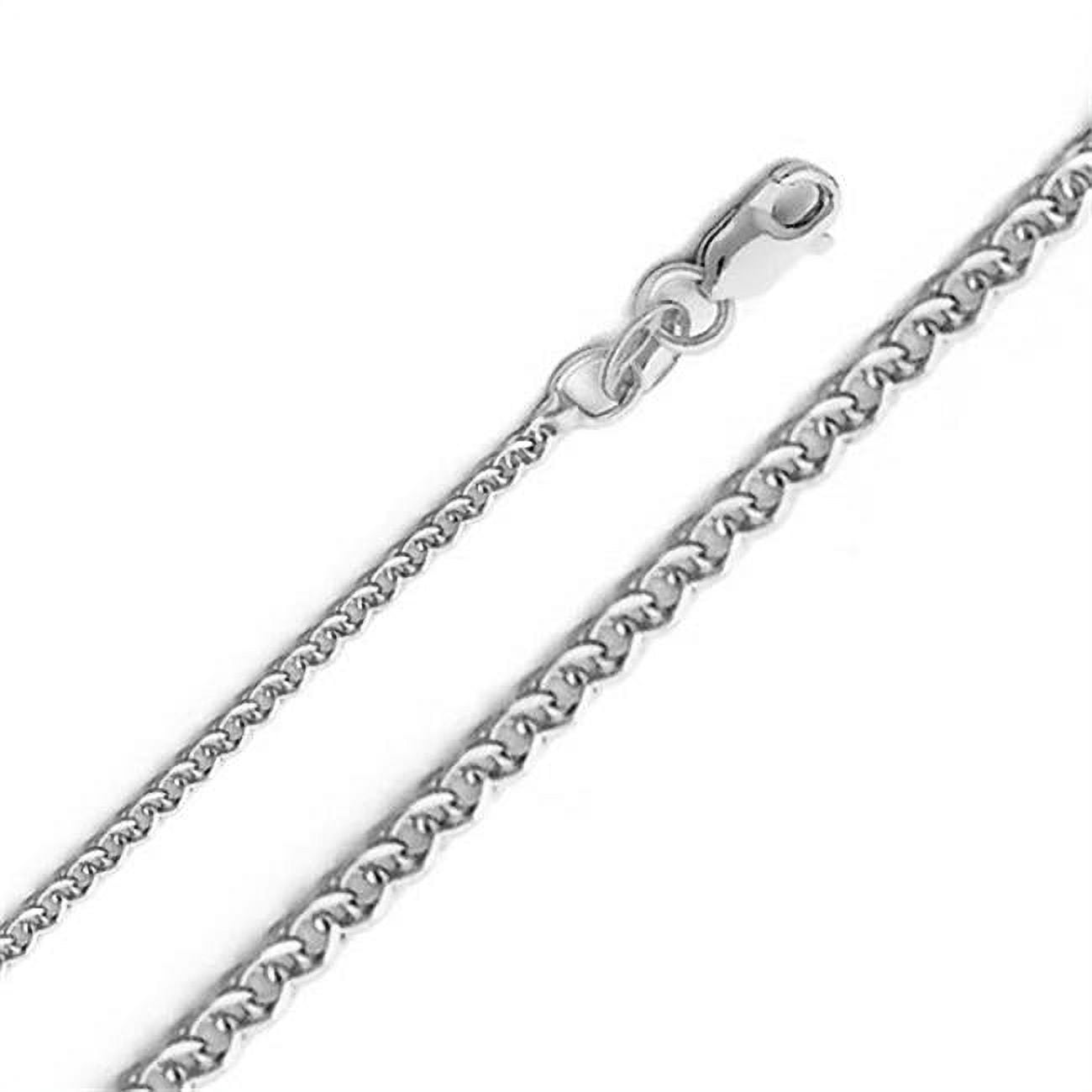 Jewelry 14k White Gold 1.5mm Flat Wheat Chain Necklace (18 inch)