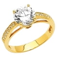 thumbnail image 1 of Jewelry 14k Yellow Gold 1 1/10ct TGW Round-cut Diamonette Engagement Ring, 1 of 1