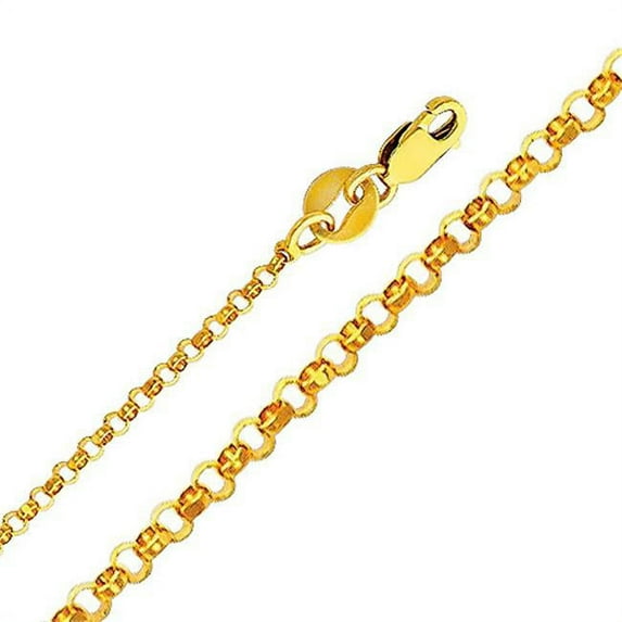 Jewelry 14k Yellow Gold 1.6-mm Classic Rolo Chain Necklace (16 inch)
