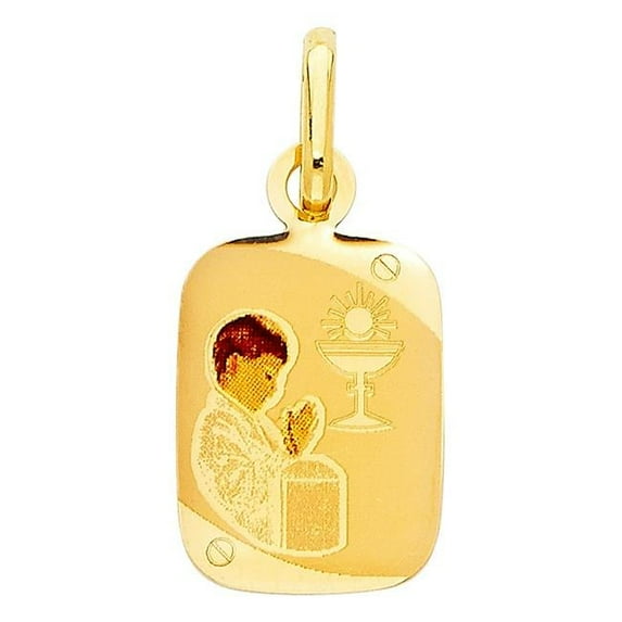 Jewelry 14k Yellow Gold Boyæás First Communion Pendant