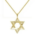 thumbnail image 1 of Jewelry 14k Yellow Gold Star of David Religious Pendant with 1.5-mm Flat Wheat Chain, 1 of 1