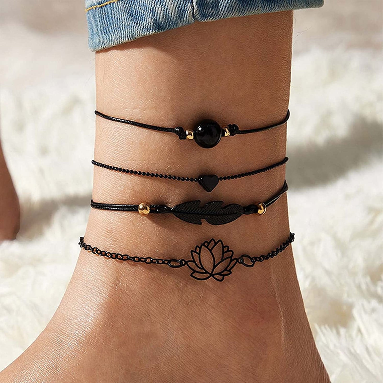 Elegant Black Lace Crochet Anklet For Women Summer Beach Foot Accessory  From Jewelryset, $0.73 | DHgate.Com