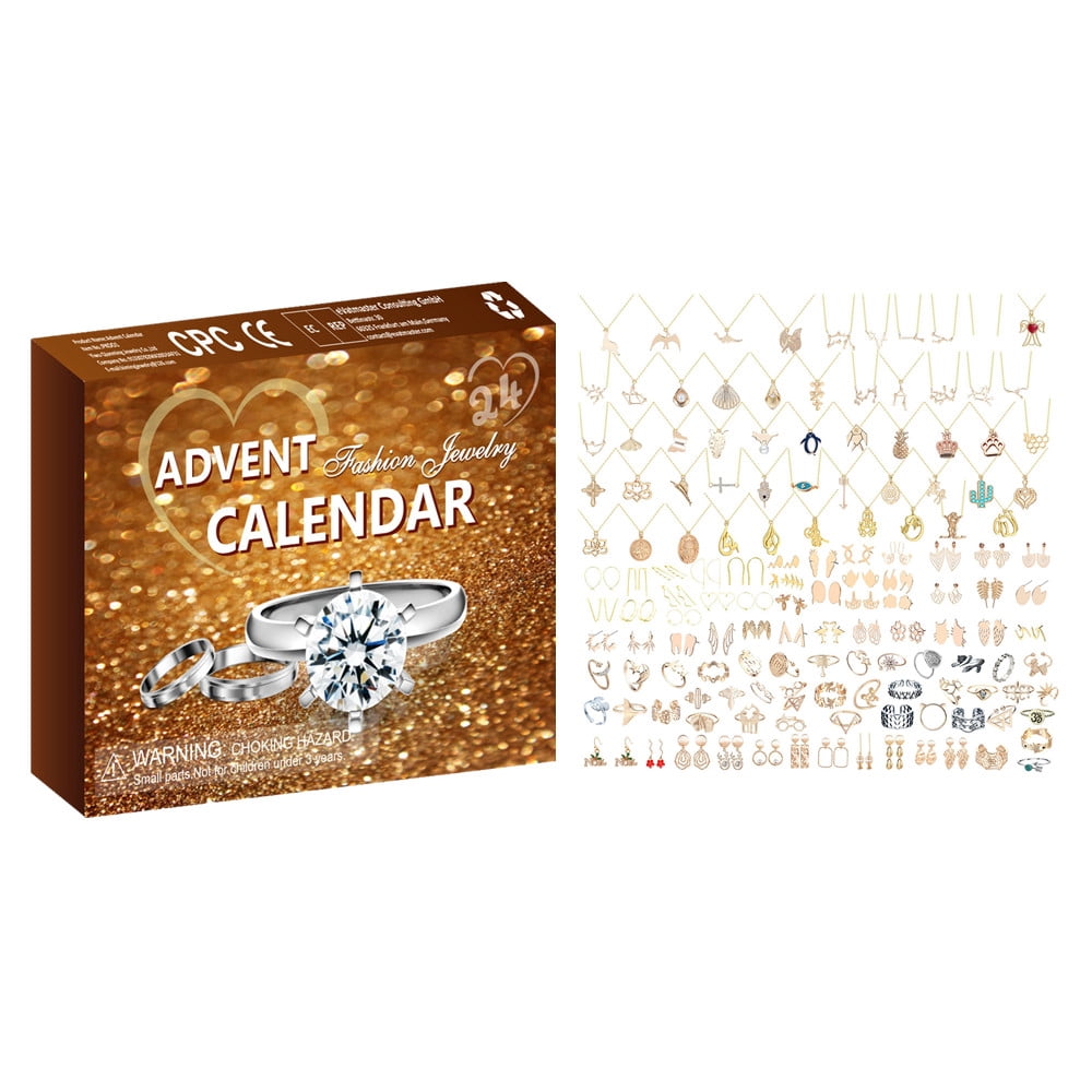 Jewelry Advent Calendar 2025, 24 Days Christmas Countdown Calendar Xmas ...