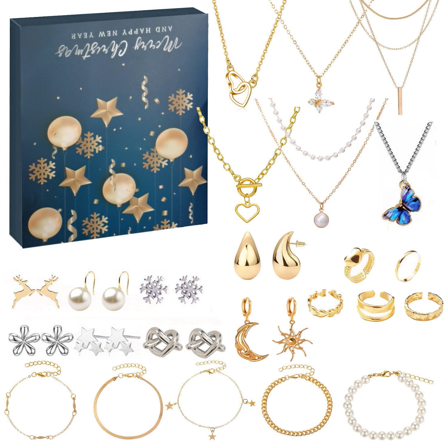 Jewelry Advent Calendar 2025 for Women 24 Days Christmas Countdown ...