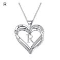 thumbnail image 1 of Jewelry Alphabet Letter Silver Plated Dainty Initial Charm Necklace Heart Pendant Necklace Heart Necklace for Women Letters Necklace R, 1 of 8