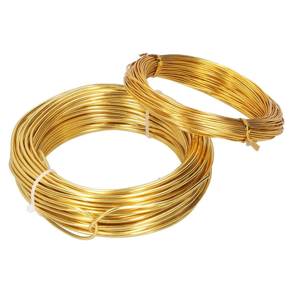 Jewelry Aluminum Wire,2 Rolls 1.0mm+2.0mm Aluminum Jewelry Craft Making Wire Flexible Floral Jewelry Wire Gold,Aluminum Craft Wire