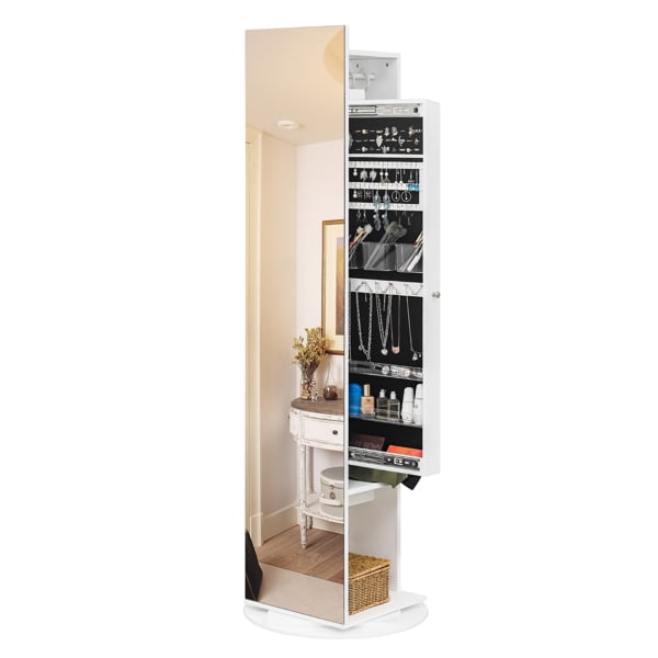 Jewelry Armoire with Full Length Mirror 360° and Large Capacity Jewelry