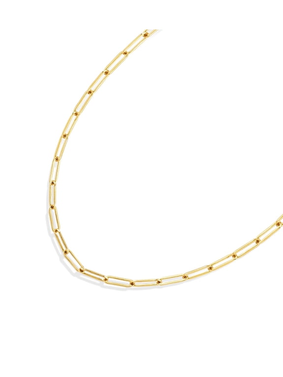Gold Chain Necklace Collection - 14K Solid Yellow Gold Filled Paper Clip Link Chain Necklaces for Women and Men with Different Sizes (2.0mm, 2.5mm)