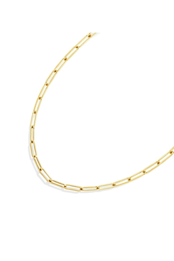 Gold Chain Necklace Collection - 14K Solid Yellow Gold Filled Paper Clip Link Chain Necklaces for Women and Men with Different Sizes (2.0mm, 2.5mm)