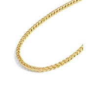Jewelry Atelier Gold Chain Necklace Collection - 14K Solid Yellow Gold Filled Round Wheat/Palm Chain Necklaces for Women and Men with Different Sizes (2.5mm, or 3.2mm)