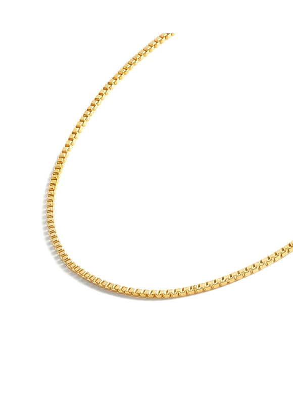 Gold Chain Necklace Collection - 14K Solid Yellow Gold Filled Box Chain Necklaces for Women and Men with Different Sizes (1.0mm or 1.7mm)