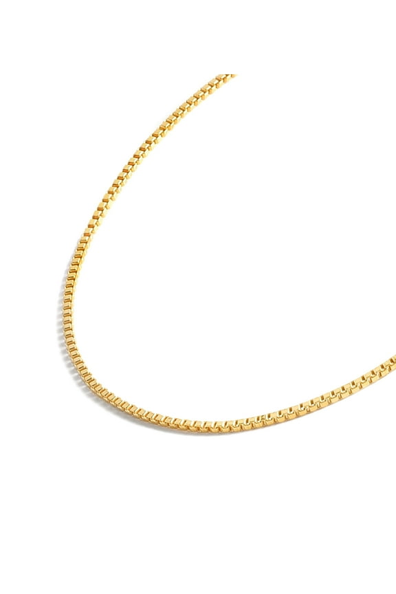 Gold Chain Necklace Collection - 14K Solid Yellow Gold Filled Box Chain Necklaces for Women and Men with Different Sizes (1.0mm or 1.7mm)
