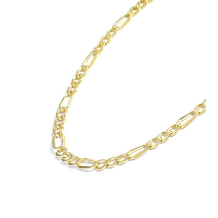 Jewelry Atelier Gold Chain Necklace Collection - 14K Solid Yellow Gold Filled Figaro Chain Necklaces for Women and Men with Different Sizes (2.8mm, 3.7mm, 4.7mm, 5.6mm)