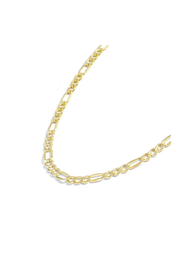 Gold Chain Necklace Collection - 14K Solid Yellow Gold Filled Figaro Chain Necklaces for Women and Men with Different Sizes (2.8mm, 3.7mm, 4.7mm, 5.6mm)