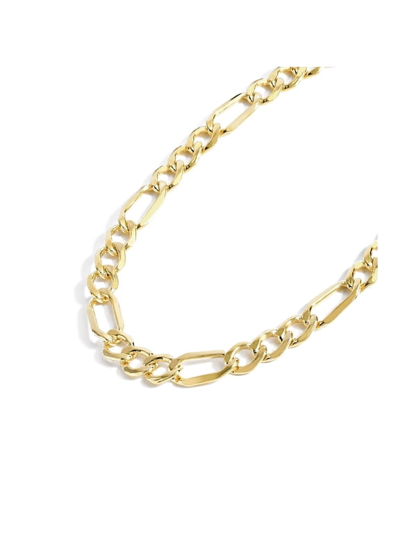 Gold Chain Necklace Collection - 14K Solid Yellow Gold Filled Figaro Chain Necklaces for Women and Men with Different Sizes (2.8mm, 3.7mm, 4.7mm, 5.6mm)
