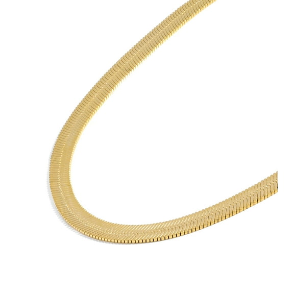 Jewelry Atelier Gold Chain Necklace Collection - 14K Solid Yellow Gold Filled Herringbone/Snake Chain Necklaces for Women and Men with Different Sizes (3.2mm or 4.0mm)