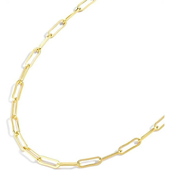 Jewelry Atelier Gold Chain Necklace Collection - 14K Solid Yellow Gold Filled Paper Clip Link Chain Necklaces for Women and Men with Different Sizes (2.0mm, 2.5mm)